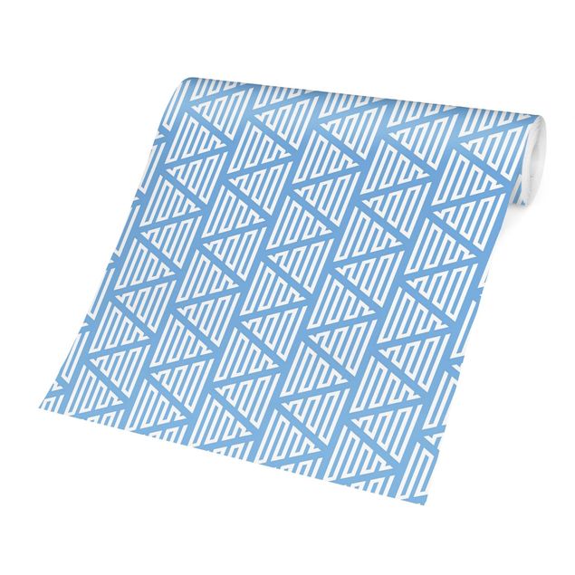 Papiers peints bleu Zigzag Triangle Pattern In Blue
