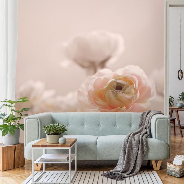 Papiers peints modernes Délicat bouquet de fleurs rose pâle