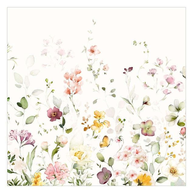 Papier peint - Composition florale raffinée