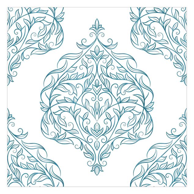 Papier peint panoramique Delicate Art Nouveau Pattern In Blue