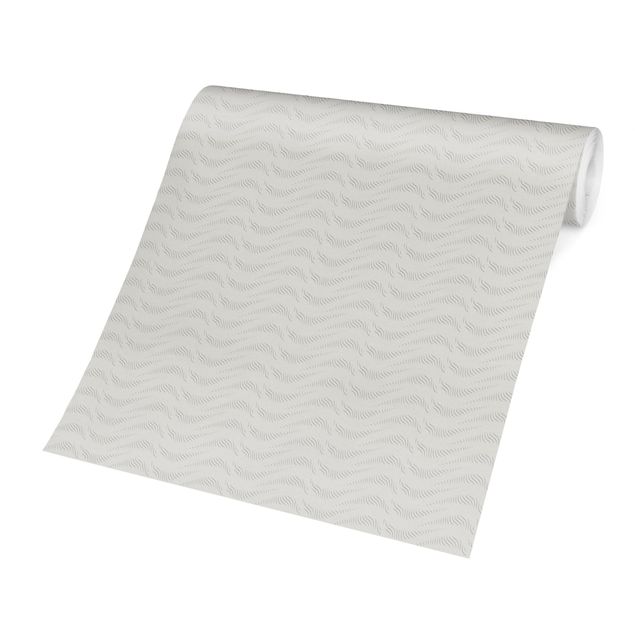 Papier peint gris Delicate Wave Pattern In Grey