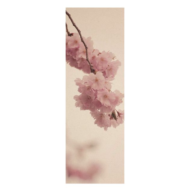 Tableau rose Fleur de printemps rose pâle avec bokeh