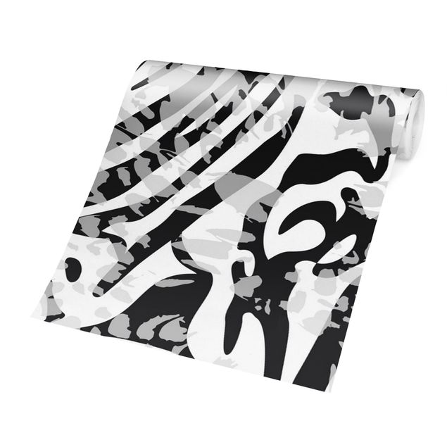 Papier peint noir et blanc Zebra Pattern In Shades Of Grey