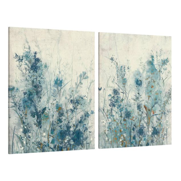 Tableau floral mural Blue Spring Meadow Lot I