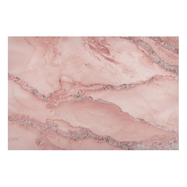 Tableaux magnétiques effet pierre Expériences de couleurs - Marbre rose clair et paillettes