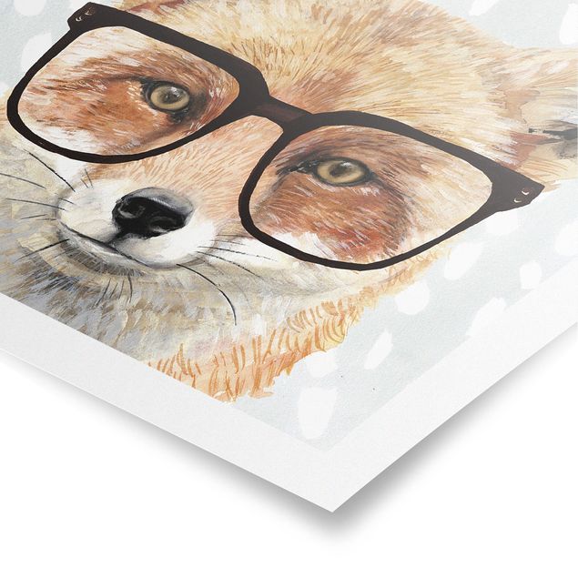 Affiche animaux Animaux avec lunettes - Renard