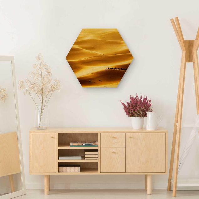 Tableaux en bois avec paysage Dunes d'or