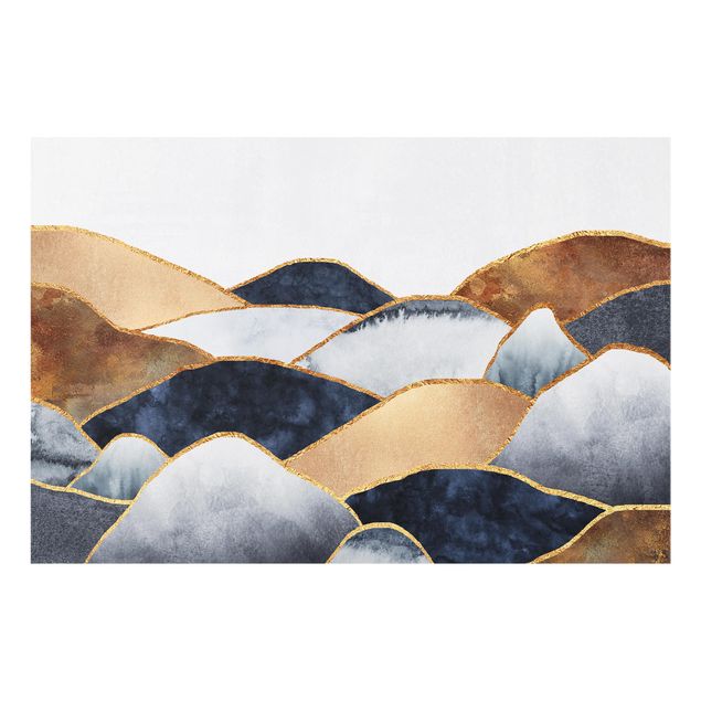 Tableaux de Elisabeth Fredriksson Aquarelle Montagnes Dorées
