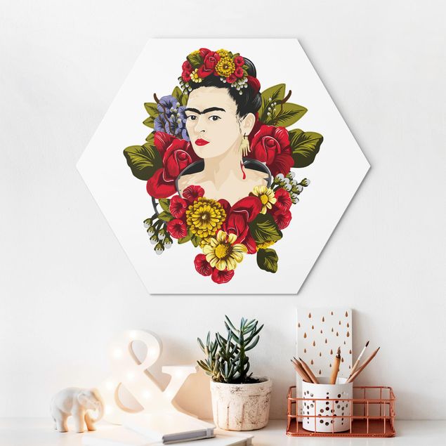 Tableau papillon Frida Kahlo - Roses