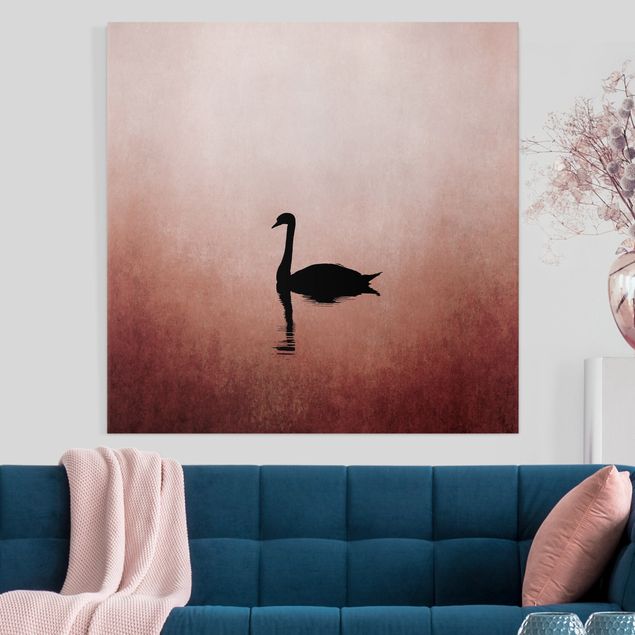 Impression sur toile - Swan In Sunset