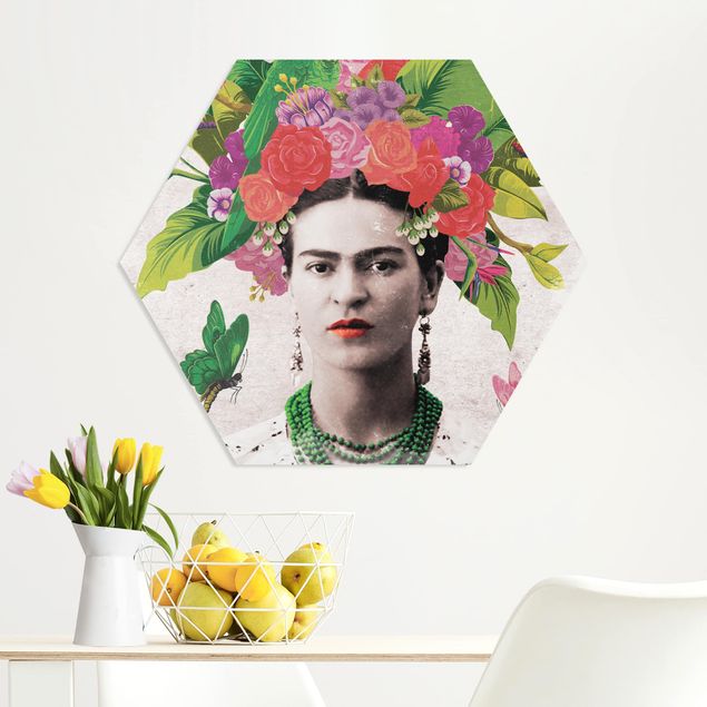 Décorations cuisine Frida Kahlo - Portrait de fleurs