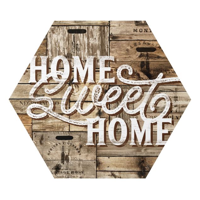 Tableau marron moderne Home sweet Home Panneau en bois