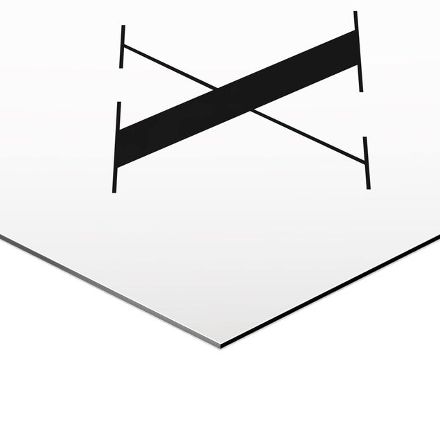 Hexagone en alu Dibond - Letter Serif White X