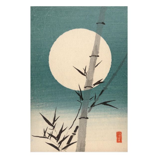 Tableaux paysage Dessin Japonais Bambou Et Lune