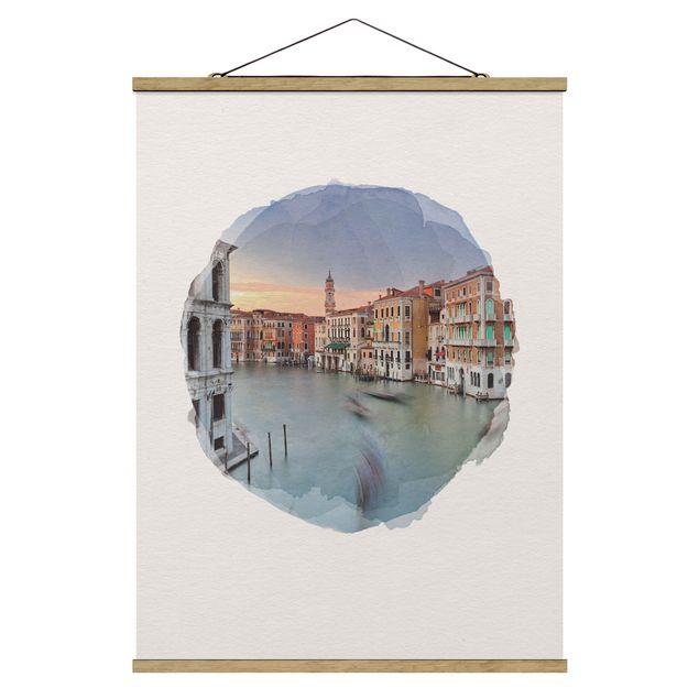 Tableau ville Aquarelles - Grand Canal Vue du pont du Rialto Venise