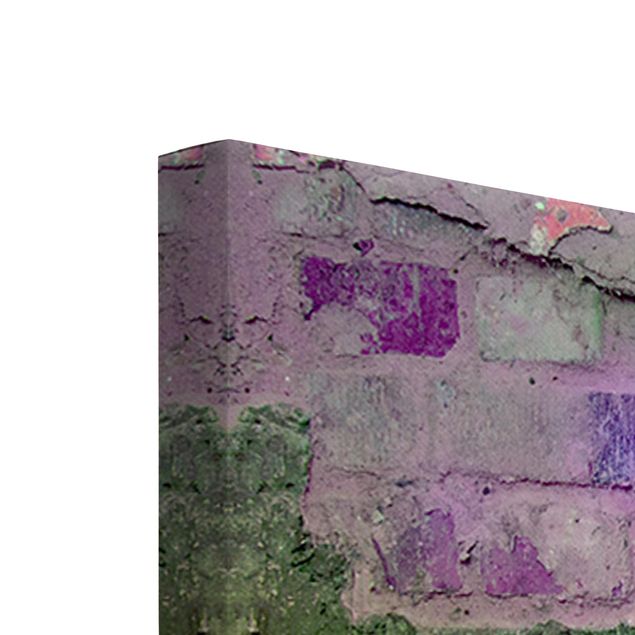 Tableaux 3d Mur de vieilles briques colorées