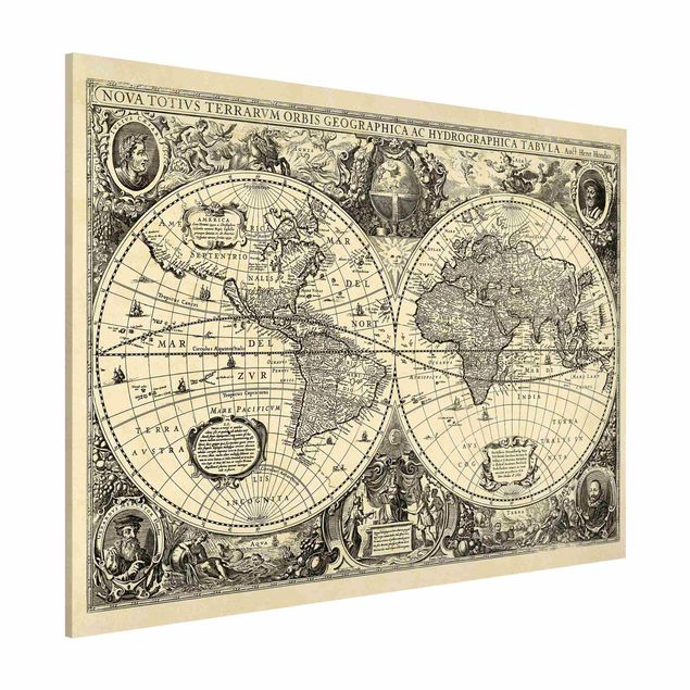 Décorations cuisine Illustration antique d'une carte du monde vintage