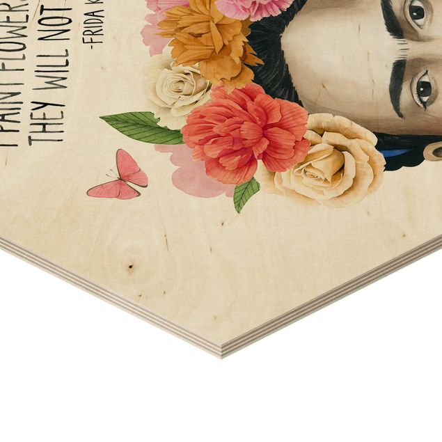 Hexagone en bois - Frida's Thoughts - Flowers