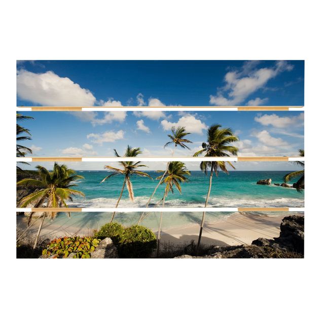 Tableaux en bois avec plage & mer Plage de la Barbade