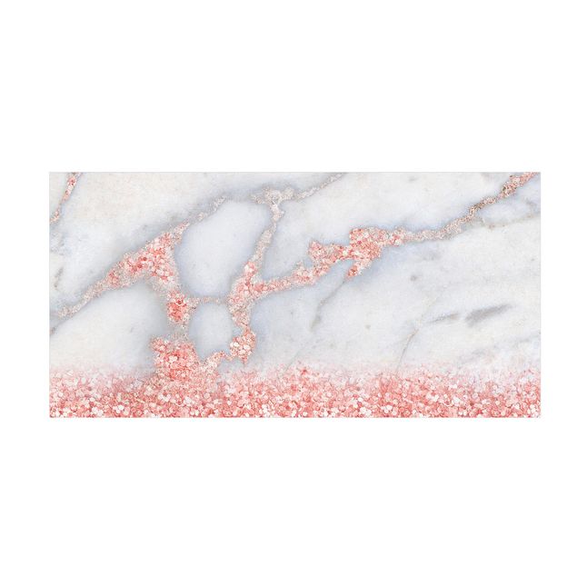 tapis modernes Marbre avec confettis roses