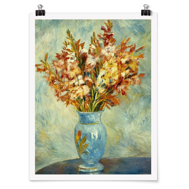Tableaux moderne Auguste Renoir - Gaïeuls dans un vase bleu