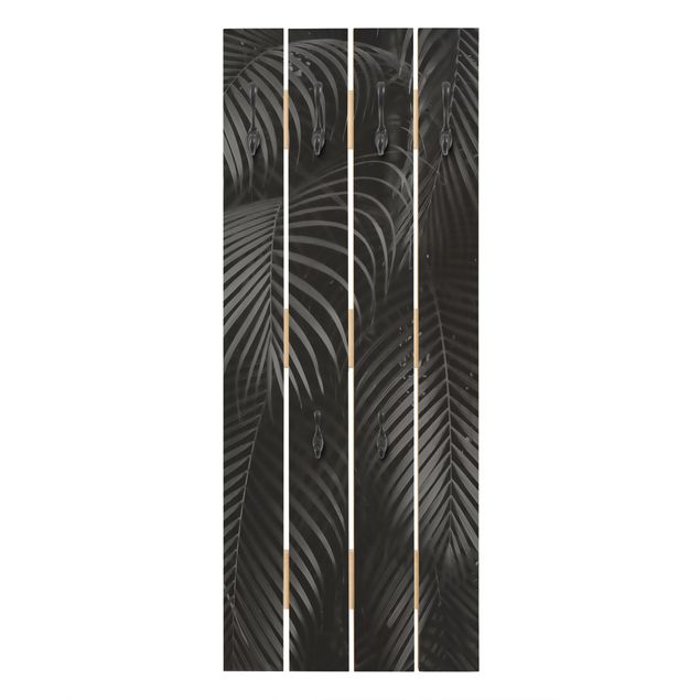Porte manteau noir mural Frvagues de Palmier Noir