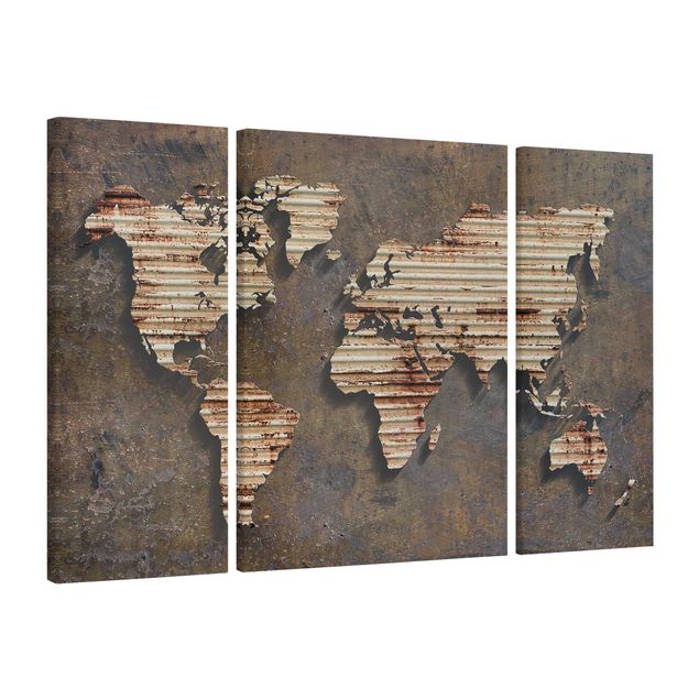 Tableau carte du monde Carte du monde en rouille