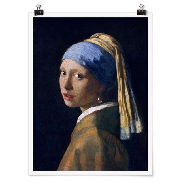 Tableaux portraits Jan Vermeer Van Delft - Fille avec une boucle d'oreille en perle