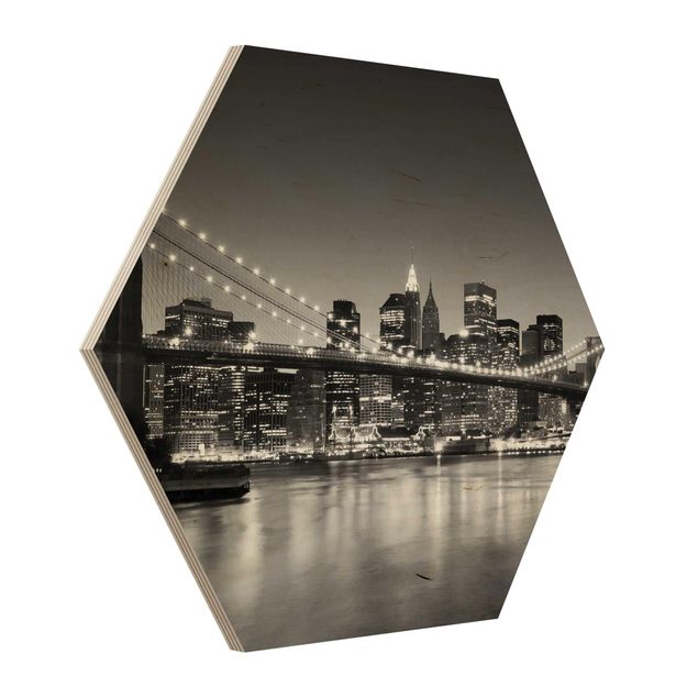 Hexagone en bois - Brooklyn Bridge in New York II