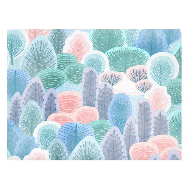 Tableau paysage Forêt heureuse au pastel