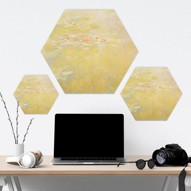 Tableaux jaunes Claude Monet - L'étang aux nénuphars