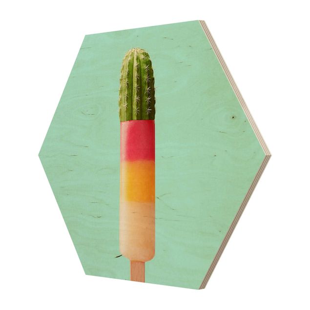 Hexagone en bois - Popsicle With Cactus