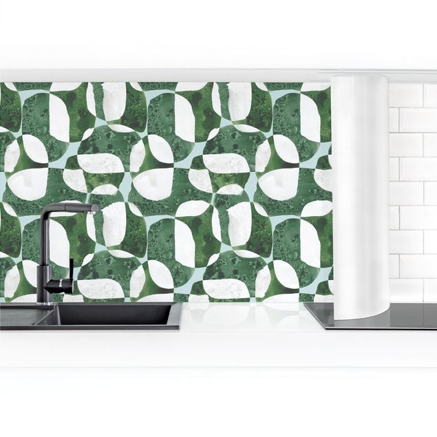 crédence cuisine à coller Living Stones Pattern In Green II