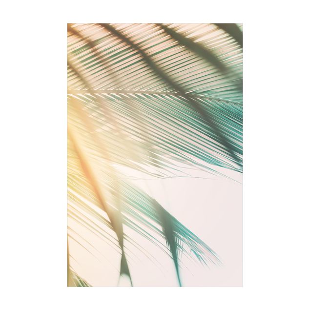 tapis feuille Plantes Tropicales Palmiers au Coucher du Soleil II