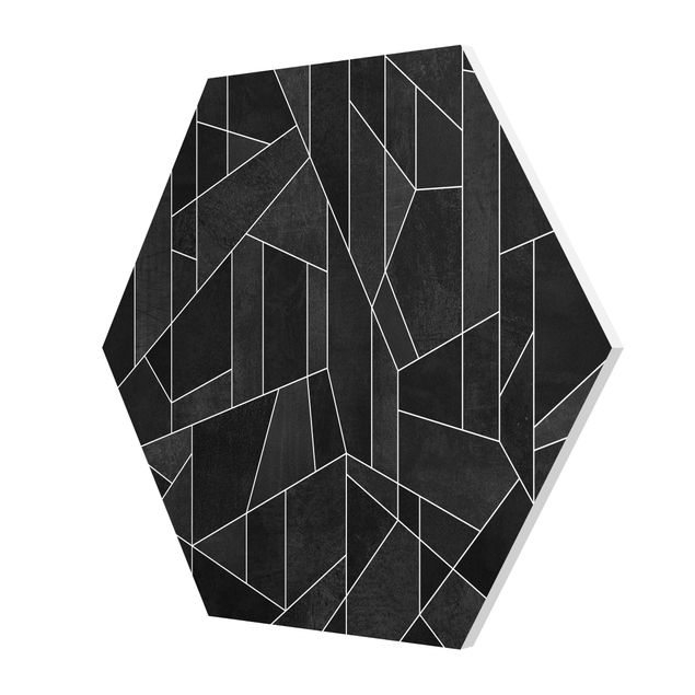 Tableaux de Elisabeth Fredriksson Aquarelle géométrique noire et blanche