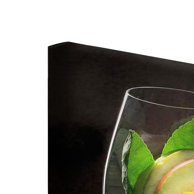 Tableaux sur toile avec légumes et fruit Arômes de vin dans un verre à vin