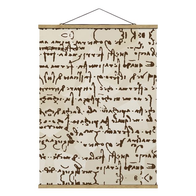 Tableau lettres Manuscrit de Léonard de Vinci