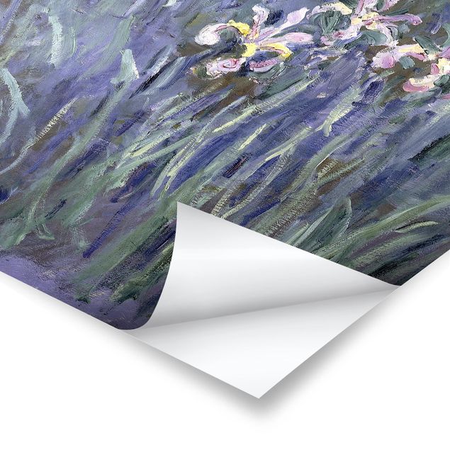 Tableau deco bleu Claude Monet - Iris