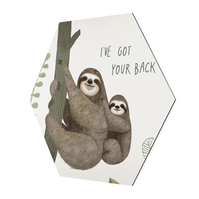 Tableau hexagon Sloth Sayings - Back
