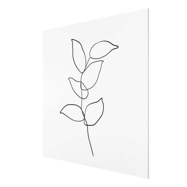 Tableau moderne Line Art Branche noir et blanc