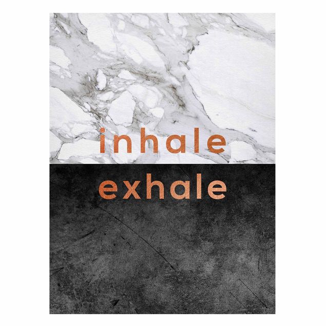 Tableaux magnétiques avec citations Inhale Exhale Cuivre et Marbre