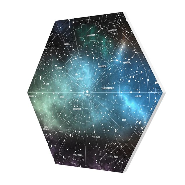 Tableau noir Carte des Constellations Stellaires Nébuleuse Galactique