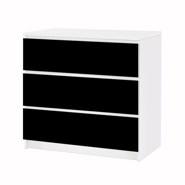 Papier adhésif pour meuble IKEA - Malm commode 3x tiroirs - Colour Black