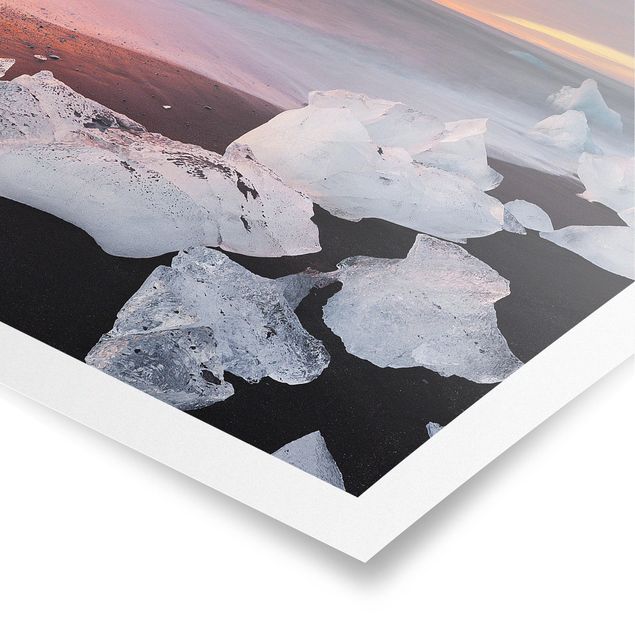 Tableaux modernes Morceaux de glace dans le lagon glaciaire de Jökulsárlón Islande