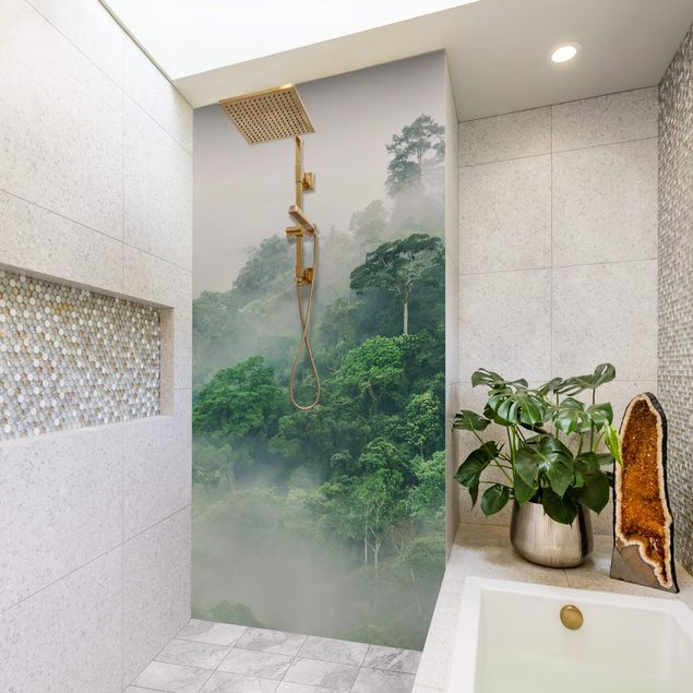 Revêtement mural douche Jungle dans le brouillard