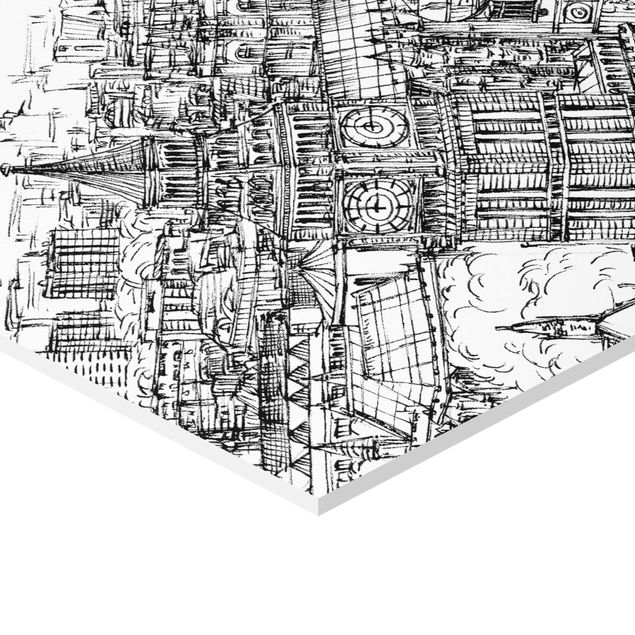 Tableau hexagonal Étude de ville - London Eye