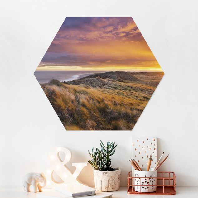 Tableau paysages Lever de soleil sur la plage de Sylt