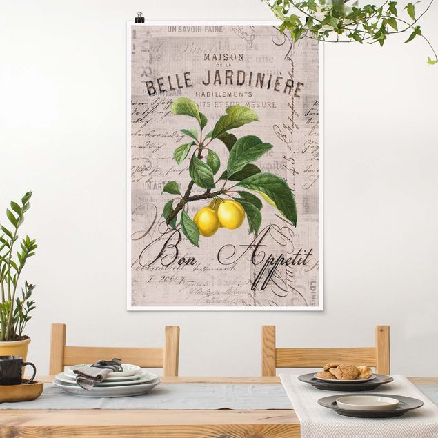 Tableaux modernes Collage Shabby Chic - Prune