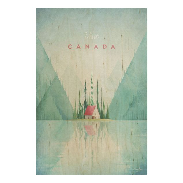 Tableaux en bois avec paysage Poster de voyage - Canada