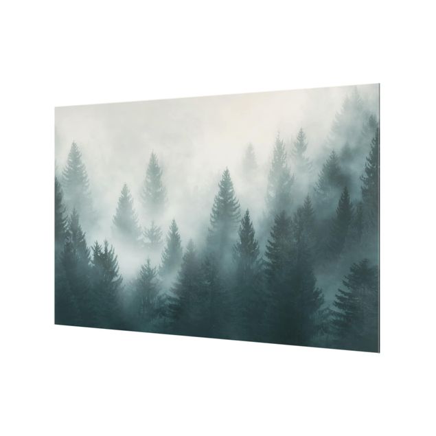 Fond de hotte - Coniferous Forest In Fog